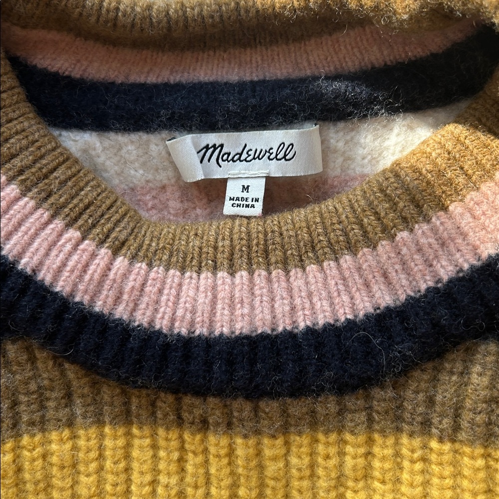 Madewell Striped Tilden Pullover Sweater Medium - Picture 13 of 13